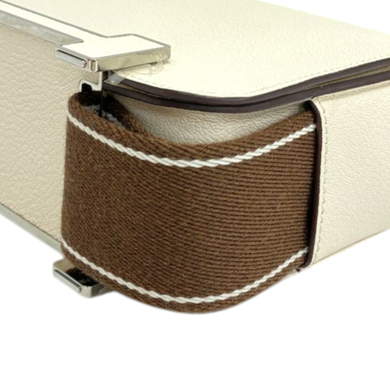 奶油白 Chevre山羊皮 Geta 肩背包 U刻【HERMES 愛馬仕】 H083052CC-10