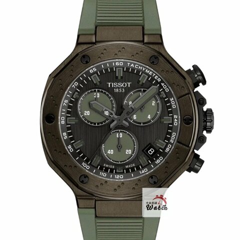 【大眾名錶】TISSOT天梭 T141.417.37.061.02 競速系列 2026/02 計時碼錶 墨綠色計時圈 原廠帶扣 錶徑45mm B1288
