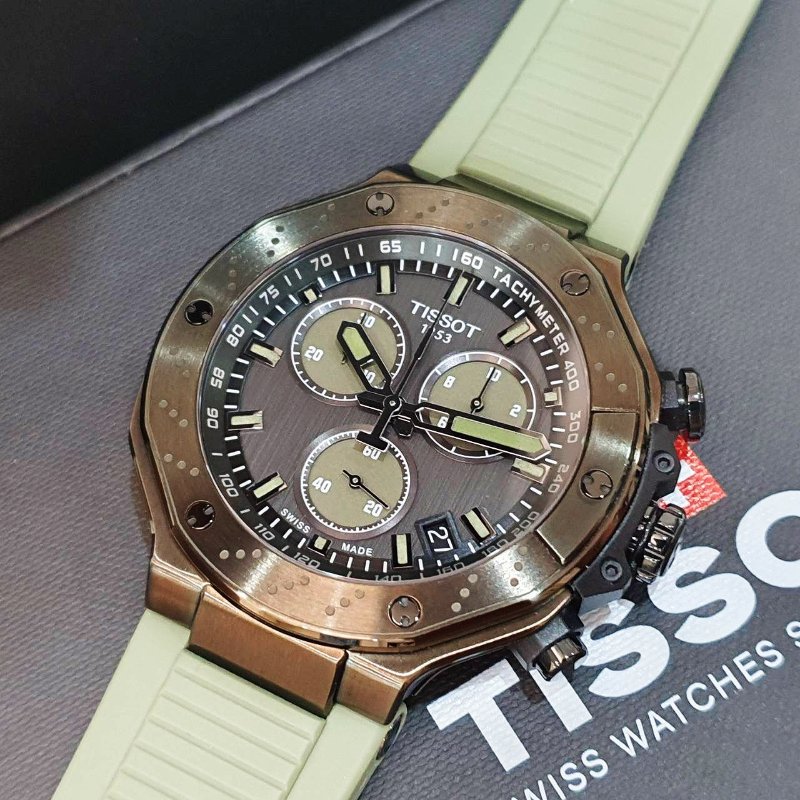 【大眾名錶】TISSOT天梭 T141.417.37.061.02 競速系列 2026/02 計時碼錶 墨綠色計時圈 原廠帶扣 錶徑45mm B1288-5