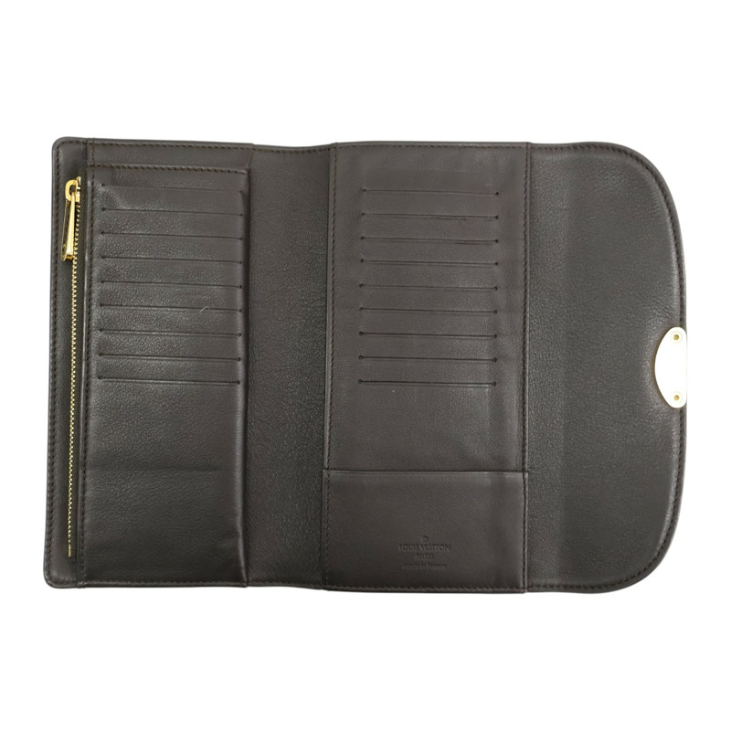 棕色 牛皮壓紋 三折長夾【LOUIS VUITTON LV 路易威登】 M95968-2