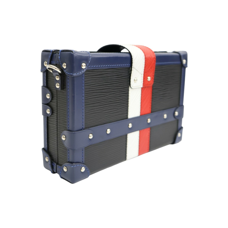 黑/紅/藍色 水波紋牛皮 Petite Malle 肩背包 M52108【LOUIS VUITTON LV 路易威登】 M52108-1