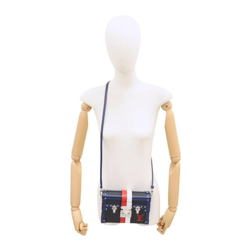 黑/紅/藍色 水波紋牛皮 Petite Malle 肩背包 M52108【LOUIS VUITTON LV 路易威登】 M52108-5