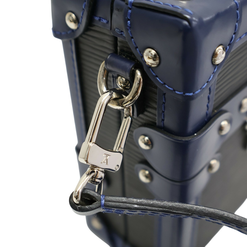 黑/紅/藍色 水波紋牛皮 Petite Malle 肩背包 M52108【LOUIS VUITTON LV 路易威登】 M52108-9