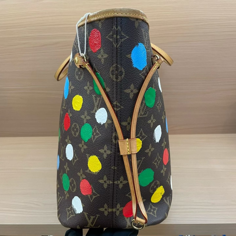 Lv路易威登联名款草间弥生波点系列neverfull中号超大容量 芯片款 有塵袋 無盒子-2
