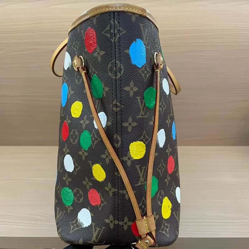 Lv路易威登联名款草间弥生波点系列neverfull中号超大容量 芯片款 有塵袋 無盒子-3