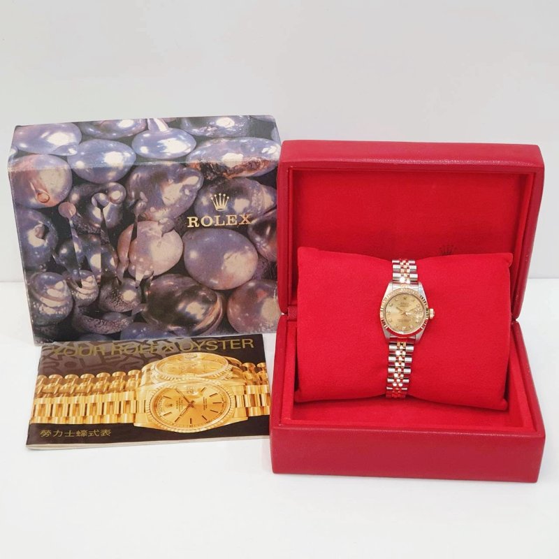 【大眾名錶】ROLEX勞力士 69173 Datejust 蠔式日誌 經典女款 金色十鑽面盤 錶徑26mm 自動上鍊 大眾名錶G269-9