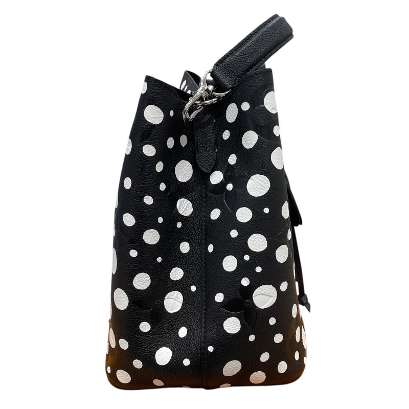 LOUIS VUITTON 路易威登 草間彌生聯名 M21753 NEONOE MM 皮革 黑色 銀釦-3