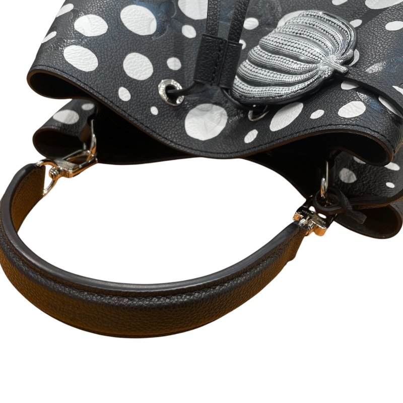 LOUIS VUITTON 路易威登 草間彌生聯名 M21753 NEONOE MM 皮革 黑色 銀釦-9