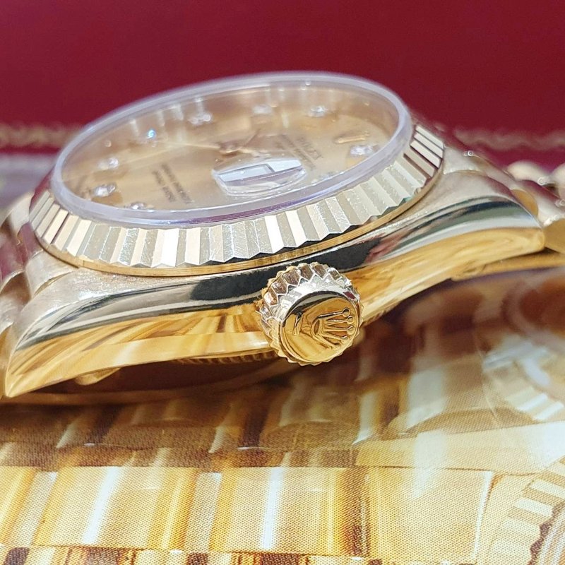 【大眾名錶】ROLEX勞力士 69178 Datejust 18K蠔式女款 金色十鑽面盤 台灣公司貨 錶徑26mm 自動上鍊 大眾名錶G270-6