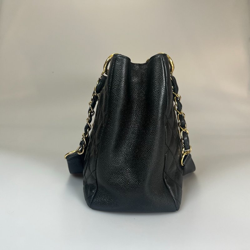 CHANEL GST肩背包荔枝黑 保卡款10開-3