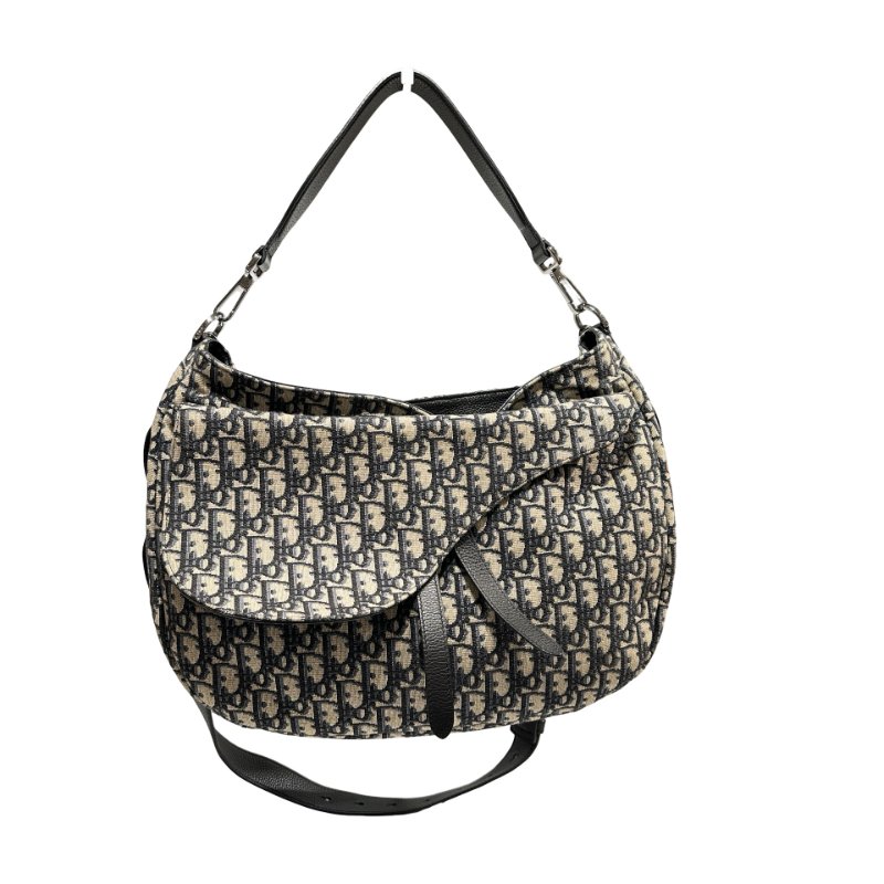DIOR Canvas Oblique Saddle Messenger Bag GHW-0