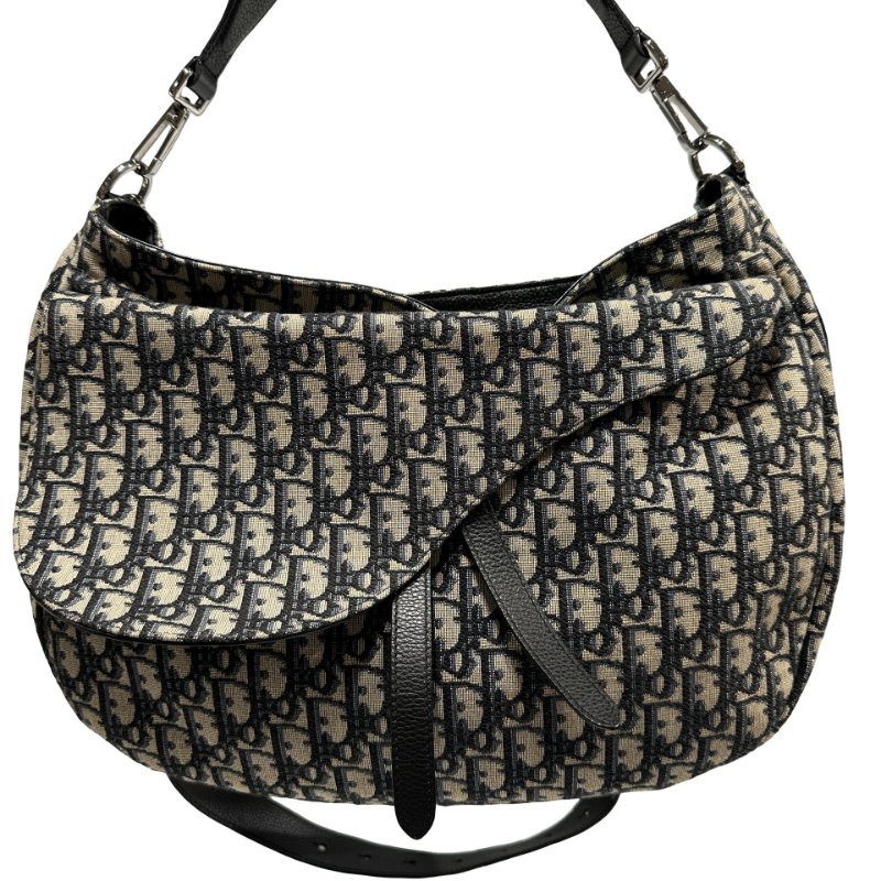 DIOR Canvas Oblique Saddle Messenger Bag GHW-1