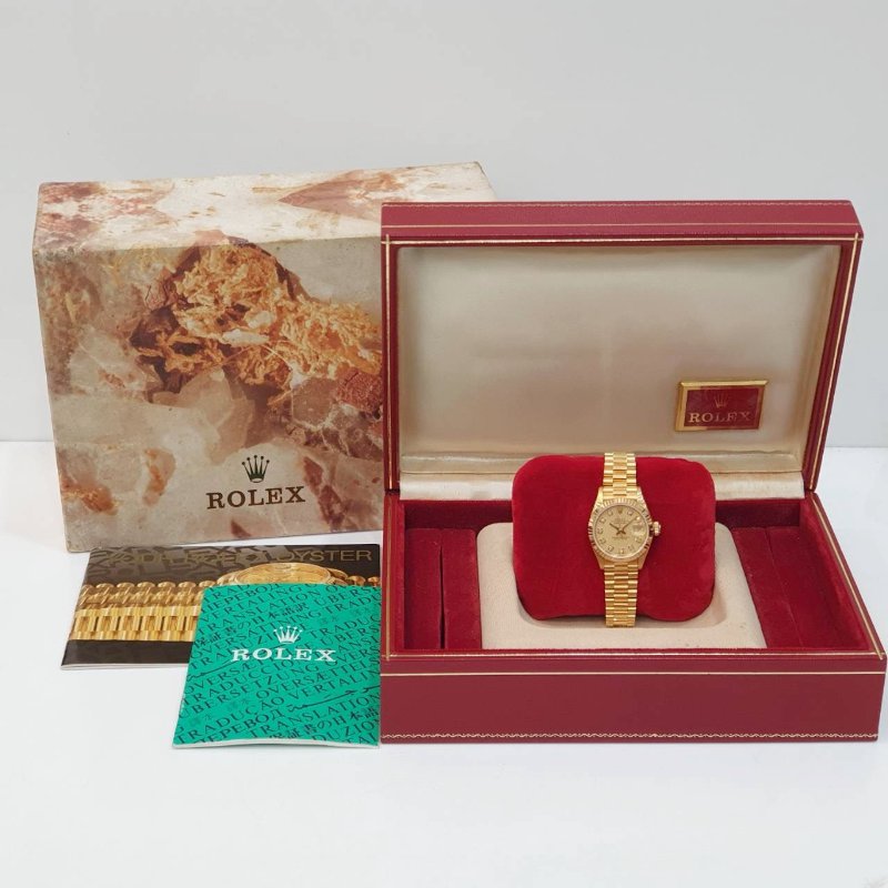 【大眾名錶】ROLEX勞力士 69178 Datejust 18K金蠔式 太陽圈 金色十鑽面盤 錶徑26mm 自動上鍊 18K金材質 大眾名錶G273-8