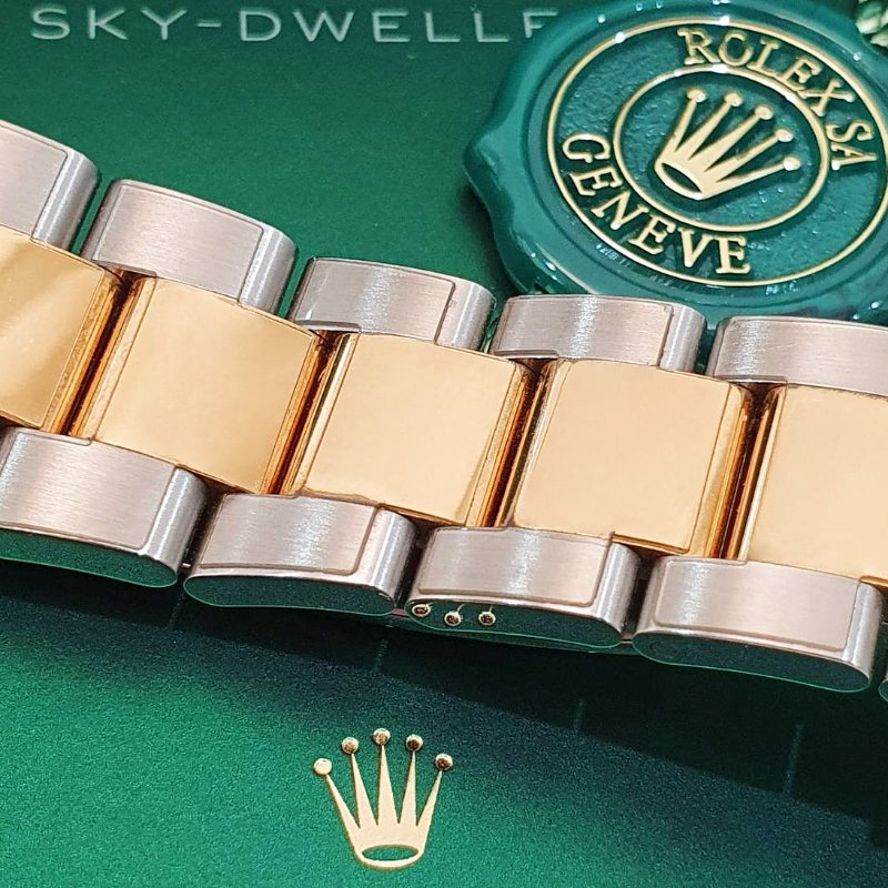 【大眾名錶】ROLEX勞力士 326933 Sky-Dwellwe 2019/07 半金天行者 黑色面盤 沙羅系統 年曆功能 大眾名錶B1290-7