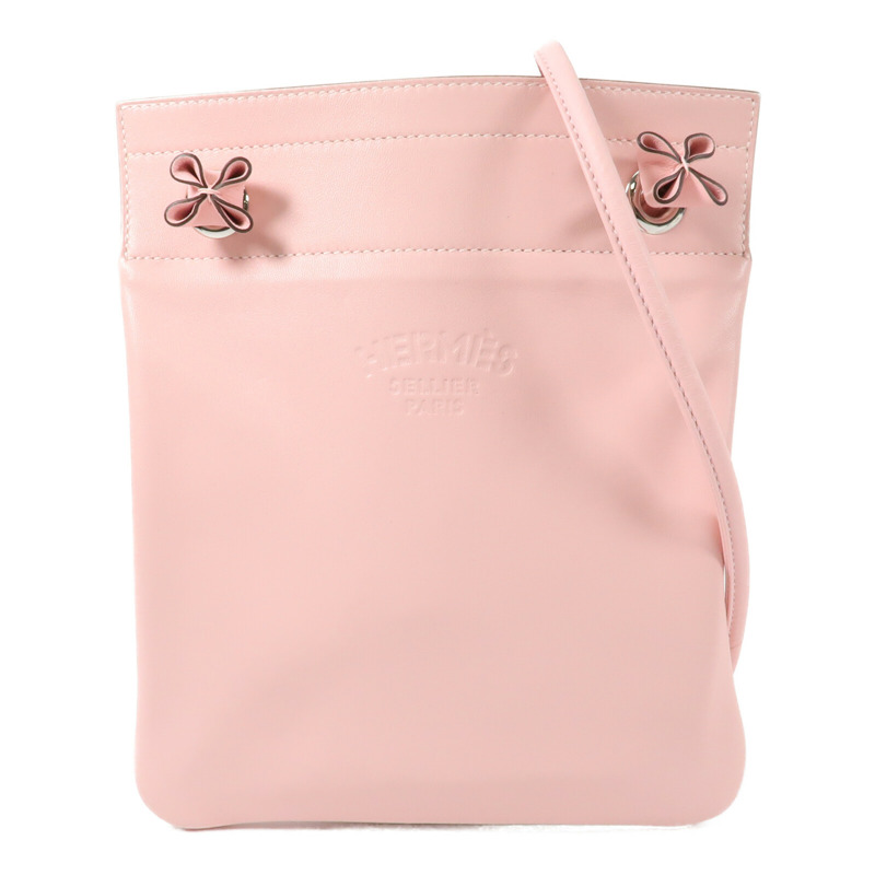 HERMES Swift皮革Aline Mini銀扣肩背袋Rose Sakura-0