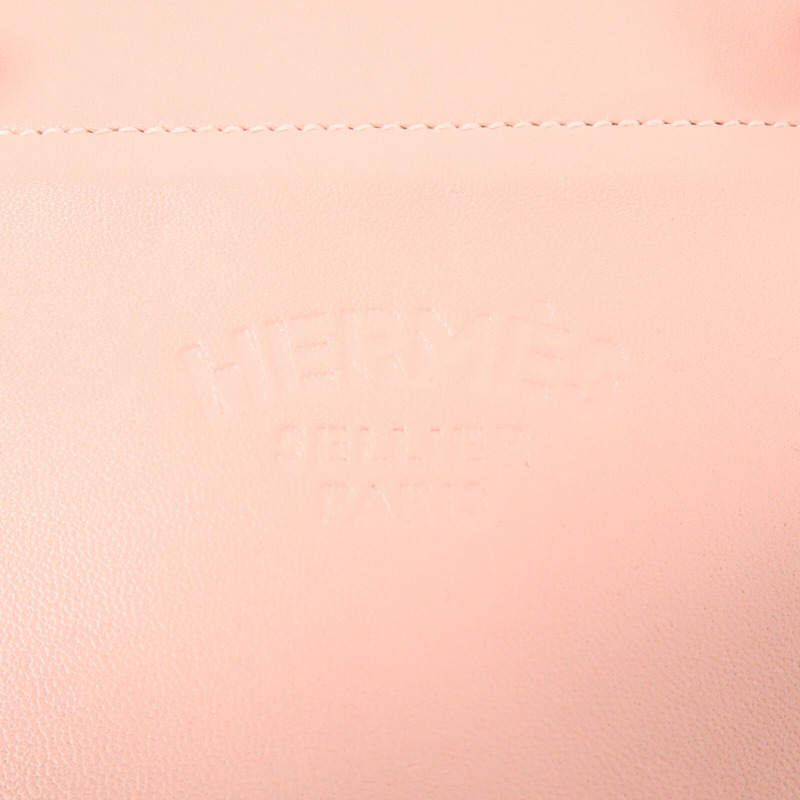 HERMES Swift皮革Aline Mini銀扣肩背袋Rose Sakura-9