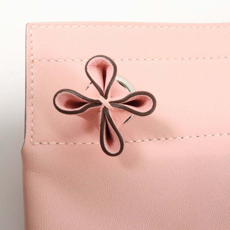 HERMES Swift皮革Aline Mini銀扣肩背袋Rose Sakura-10