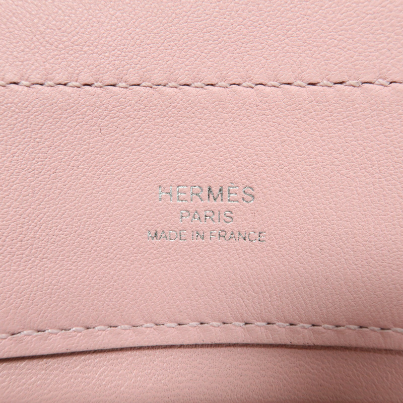 HERMES Swift皮革Aline Mini銀扣肩背袋Rose Sakura-11