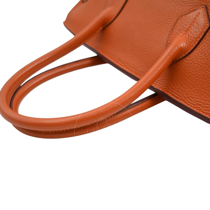 中古 愛馬仕 Hermes Shoulder Birkin 42 JPG 橙色銀色五金手袋-9