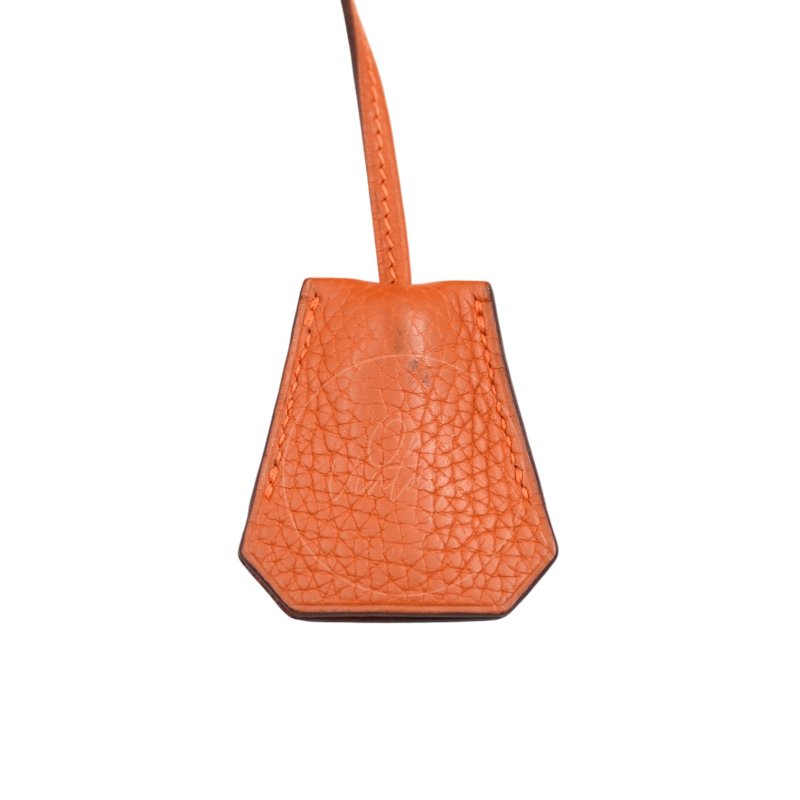 中古 愛馬仕 Hermes Shoulder Birkin 42 JPG 橙色銀色五金手袋-34