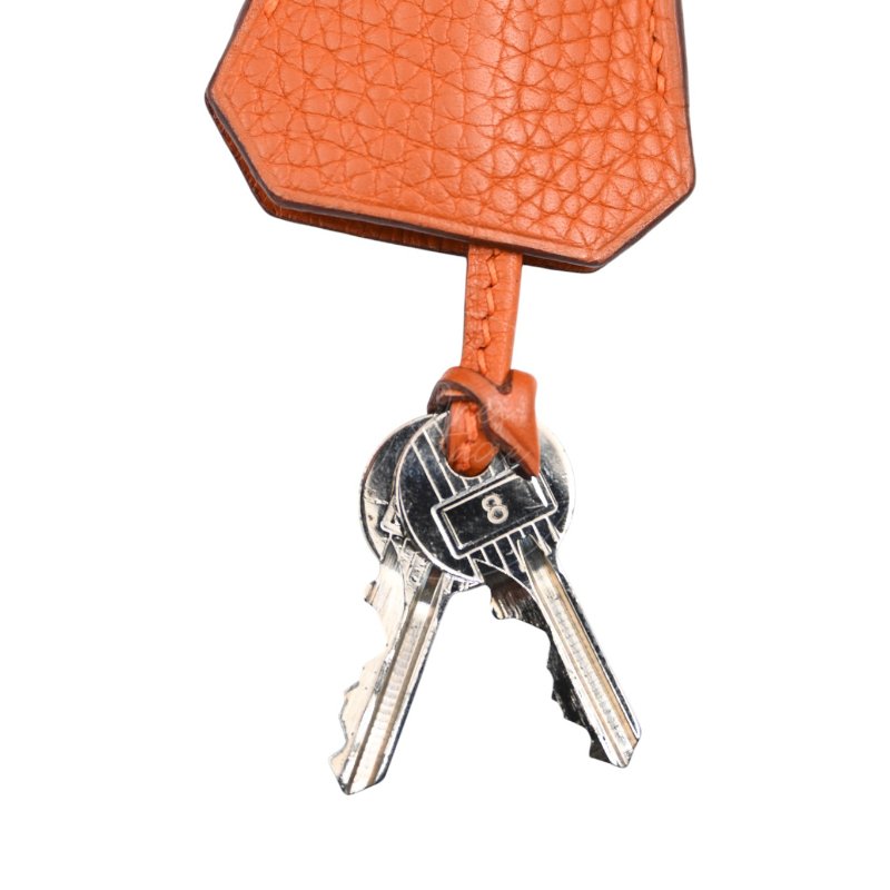 中古 愛馬仕 Hermes Shoulder Birkin 42 JPG 橙色銀色五金手袋-35