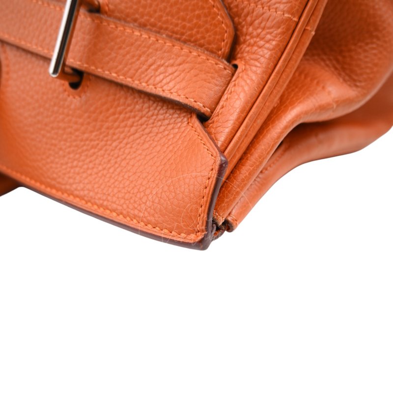 中古 愛馬仕 Hermes Shoulder Birkin 42 JPG 橙色銀色五金手袋-46