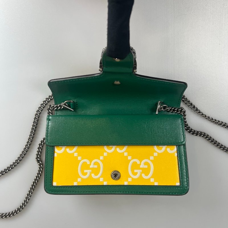 GUCCI 476432  綠拚色酒神包 MINI-5