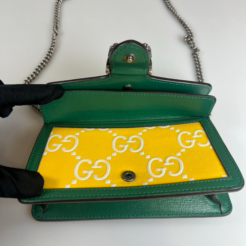 GUCCI 476432  綠拚色酒神包 MINI-6