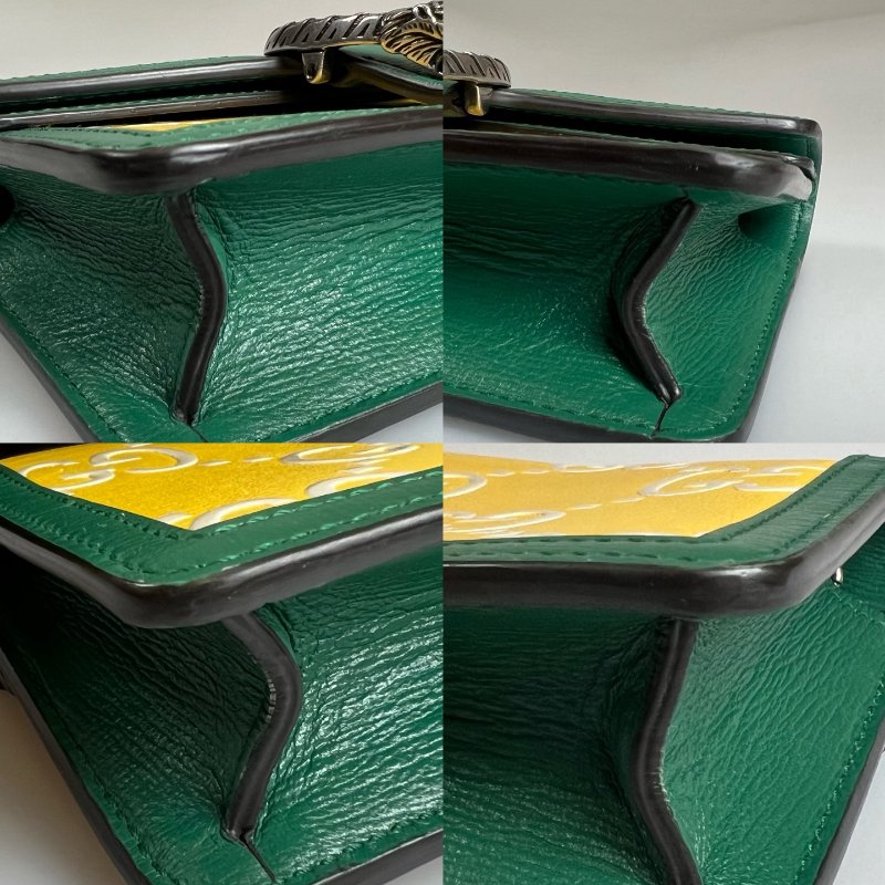 GUCCI 476432  綠拚色酒神包 MINI-12