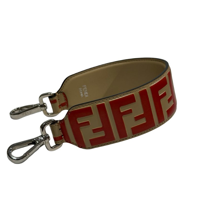 FENDI Calfskin Leather Mon Tresor Bucket Bag Grey Beige GHW-9