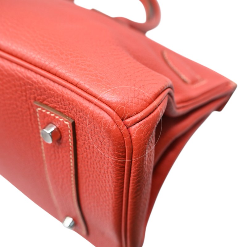 中古 愛馬仕 Hermes Birkin 42 Shoulder 銀色五金 Sanguine 紅色印記 Square O 手袋-13