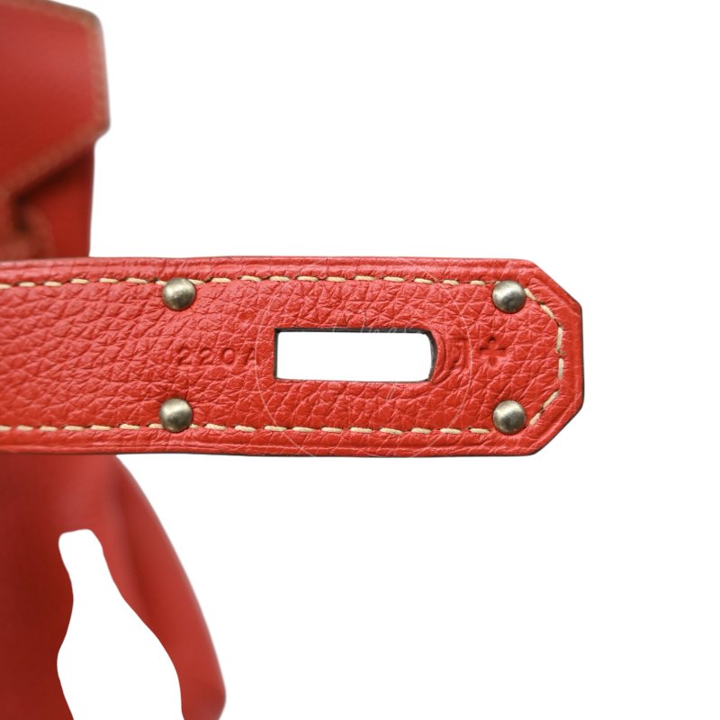 中古 愛馬仕 Hermes Birkin 42 Shoulder 銀色五金 Sanguine 紅色印記 Square O 手袋-31