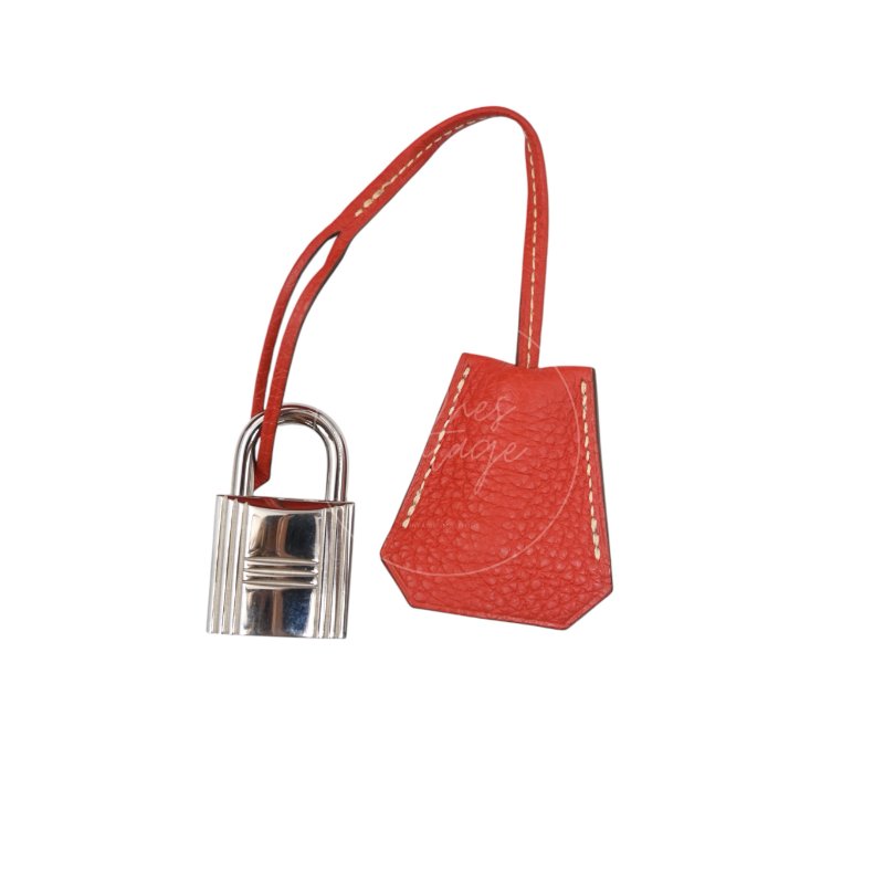 中古 愛馬仕 Hermes Birkin 42 Shoulder 銀色五金 Sanguine 紅色印記 Square O 手袋-35