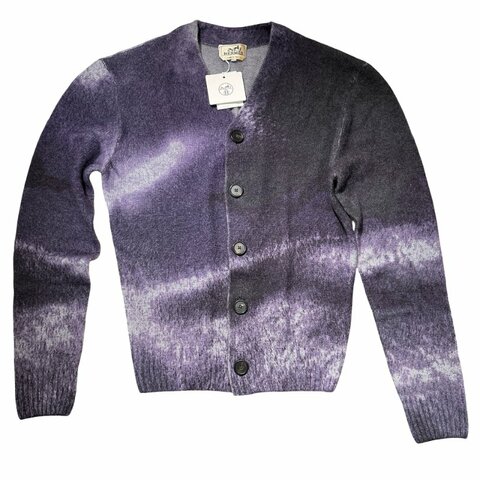 HERMÈS Reflets Equestres Buttoned Cardigan Clothes Purple
