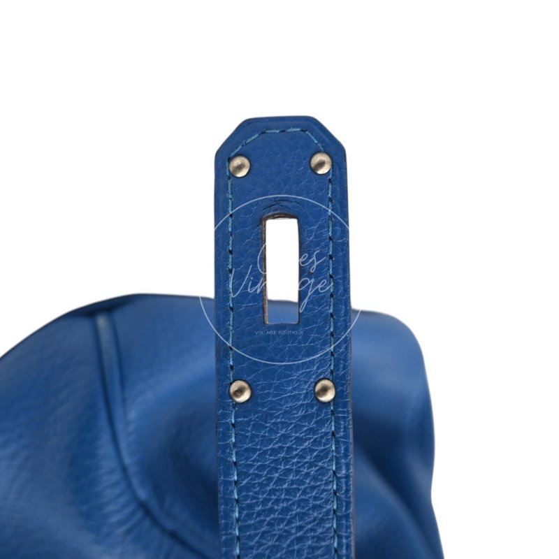 中古 愛馬仕 Hermes Birkin Shoulder 42 藍色 Togo 銀色五金 印記 Square O 手袋-41