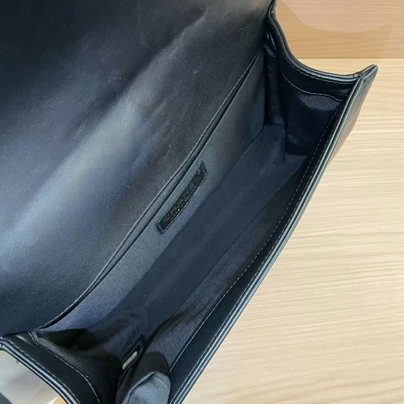 Chanel 黑金 LEBOY 羊皮 2018年 24開 中號 菱格金扣鏈條包  有卡 有塵袋 無盒子 尺寸底長25*高15*寬8*-7