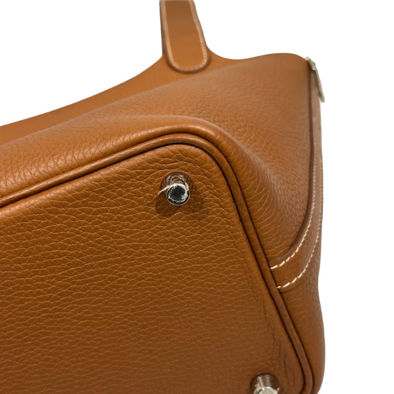 HERMÈS Clemence leather Picotin Handbag Brown PHW-5