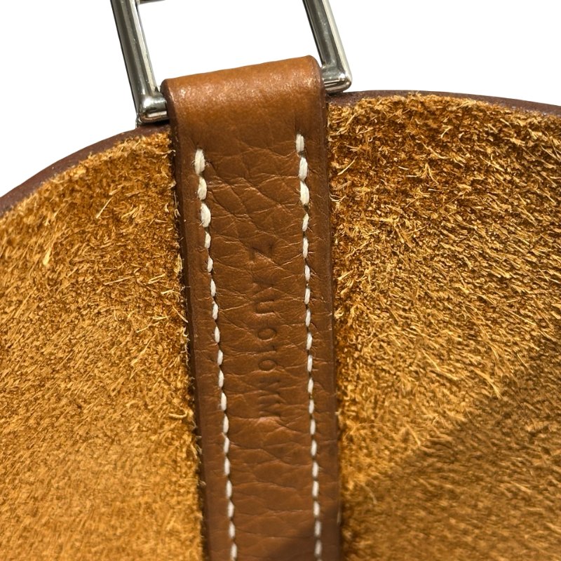 HERMÈS Clemence leather Picotin Handbag Brown PHW-8