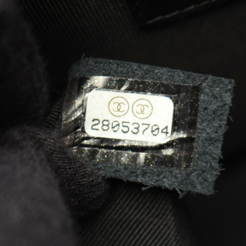 香奈兒 V 字縫線人字紋全翻蓋單肩包/手提包，羊皮，女士，黑色-4