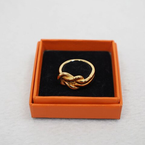 HERMES 金色繩結絲巾扣