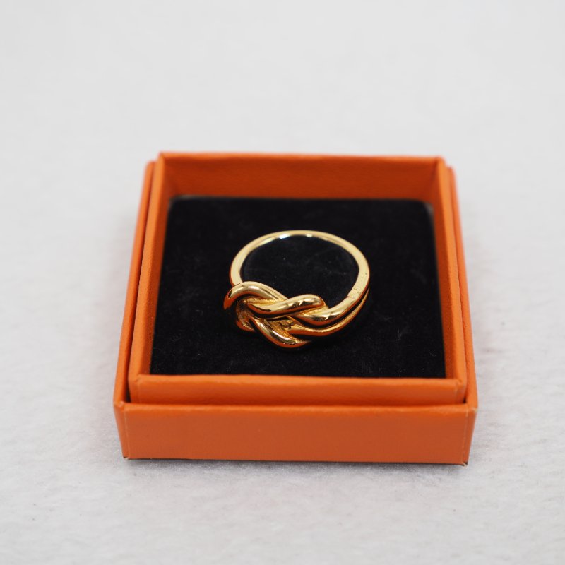 HERMES 金色繩結絲巾扣-0