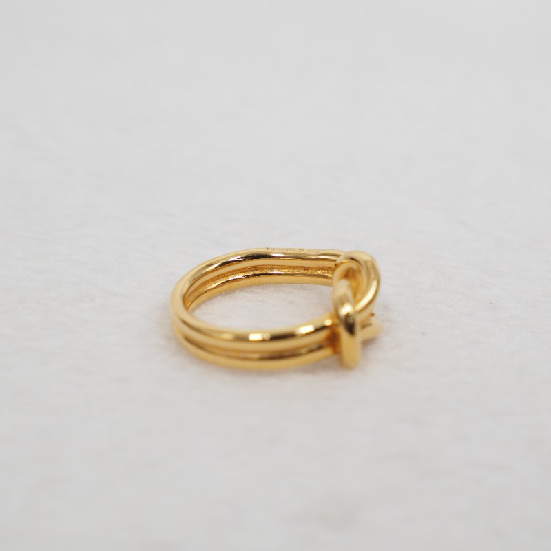 HERMES 金色繩結絲巾扣-4