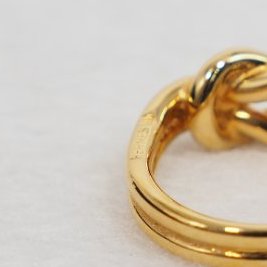 HERMES 金色繩結絲巾扣-5