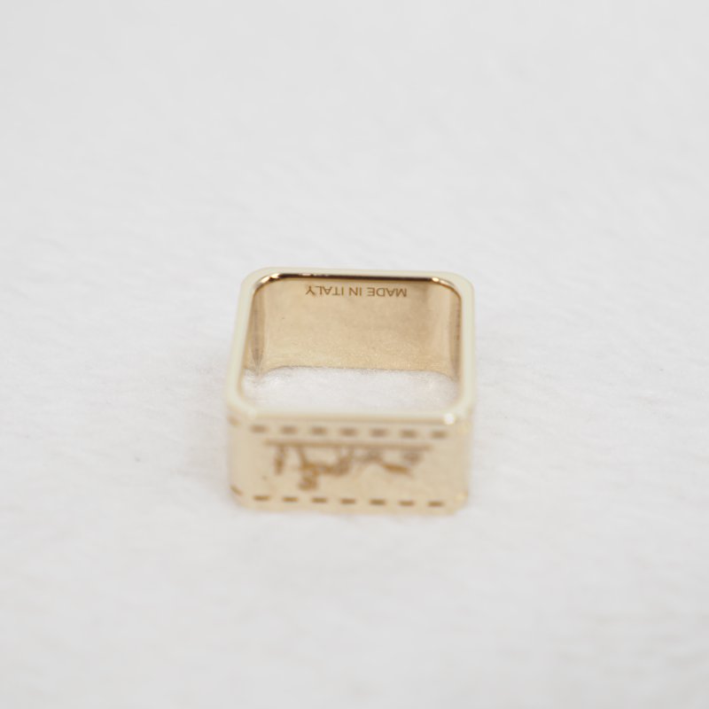 Hermes 方形馬車淺金色絲巾扣-2