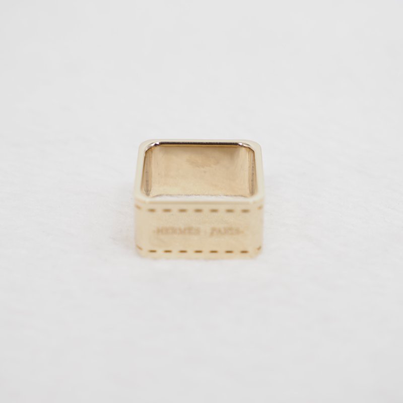 Hermes 方形馬車淺金色絲巾扣-3