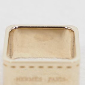 Hermes 方形馬車淺金色絲巾扣-6