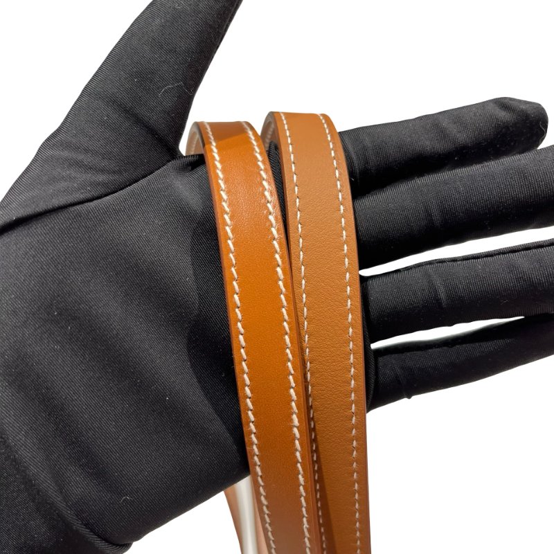 Hermès Swift leather Canvas SAC TABLIER SELLIER Shoulder Bag Brown GHW-11