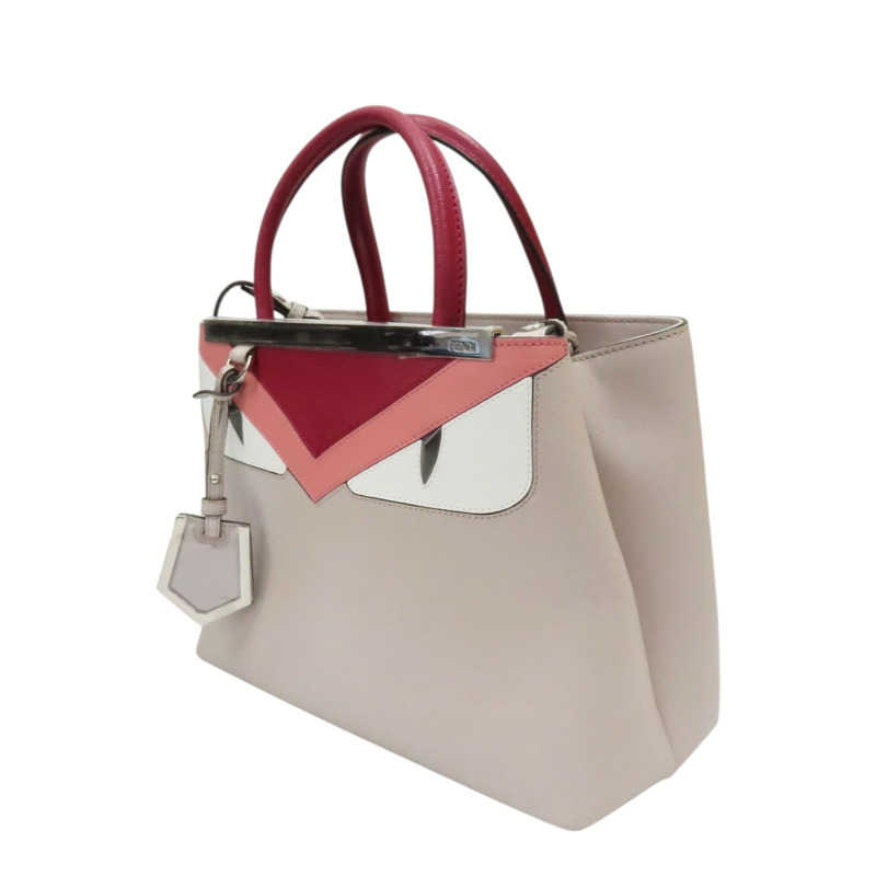 灰色 牛皮 Petite 2Jours 怪獸款 两用包【FENDI 芬迪】 8BH253-2