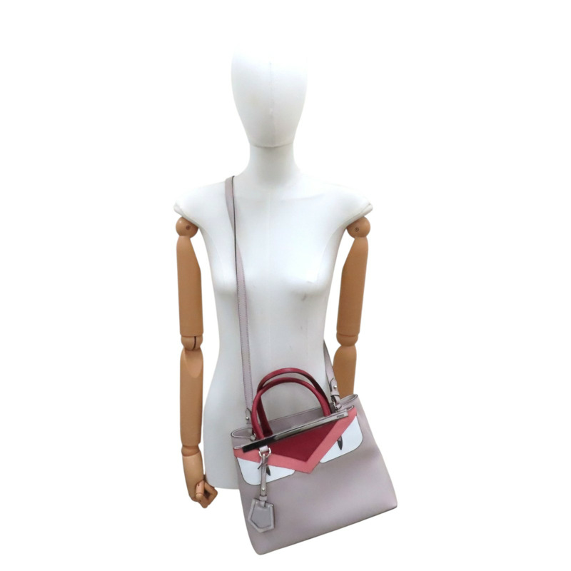灰色 牛皮 Petite 2Jours 怪獸款 两用包【FENDI 芬迪】 8BH253-10
