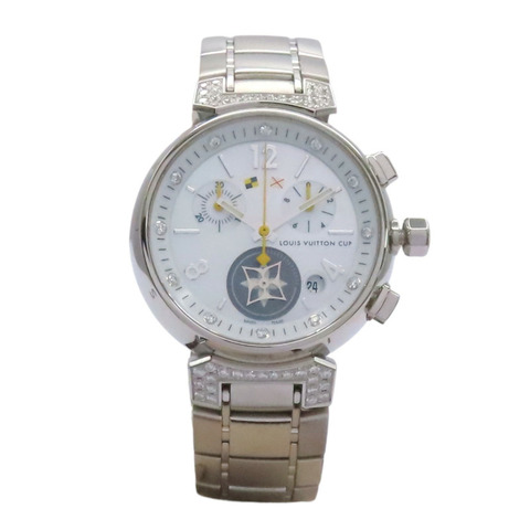 母貝錶盤 不鏽鋼 膠帶 Tambour Lovely Cup 腕錶【LOUIS VUITTON LV 路易威登】 Q132H